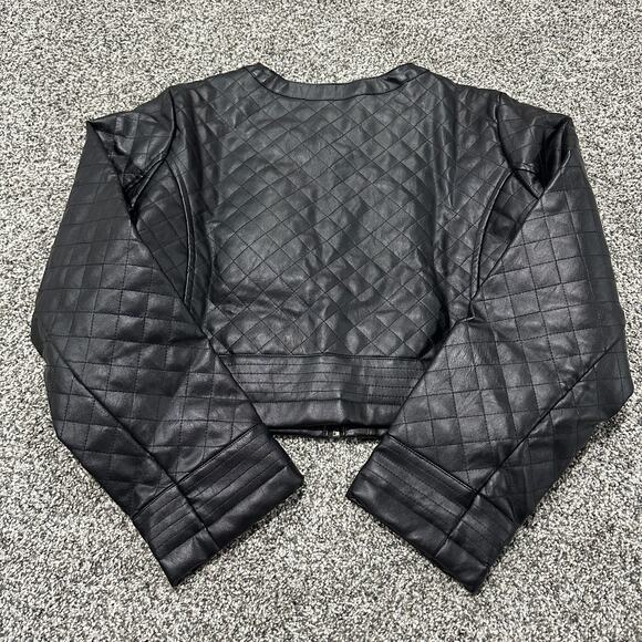 New with tags, VENUS Faux-Leather Quilted Jacket Black, Size 16 - Picture 6 of 14